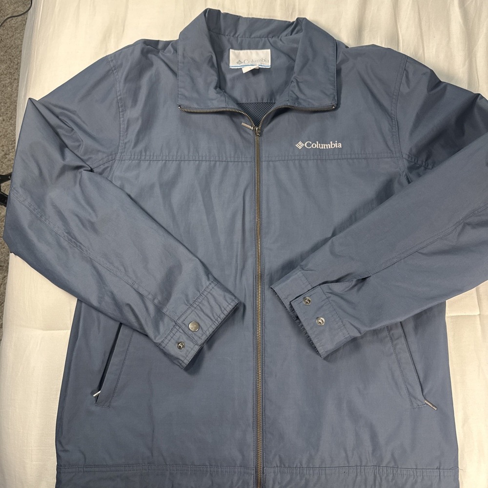 Columbia Jacket Men's Large Blue Full Zip Lightweight Outdoors‎ Hiking Travel